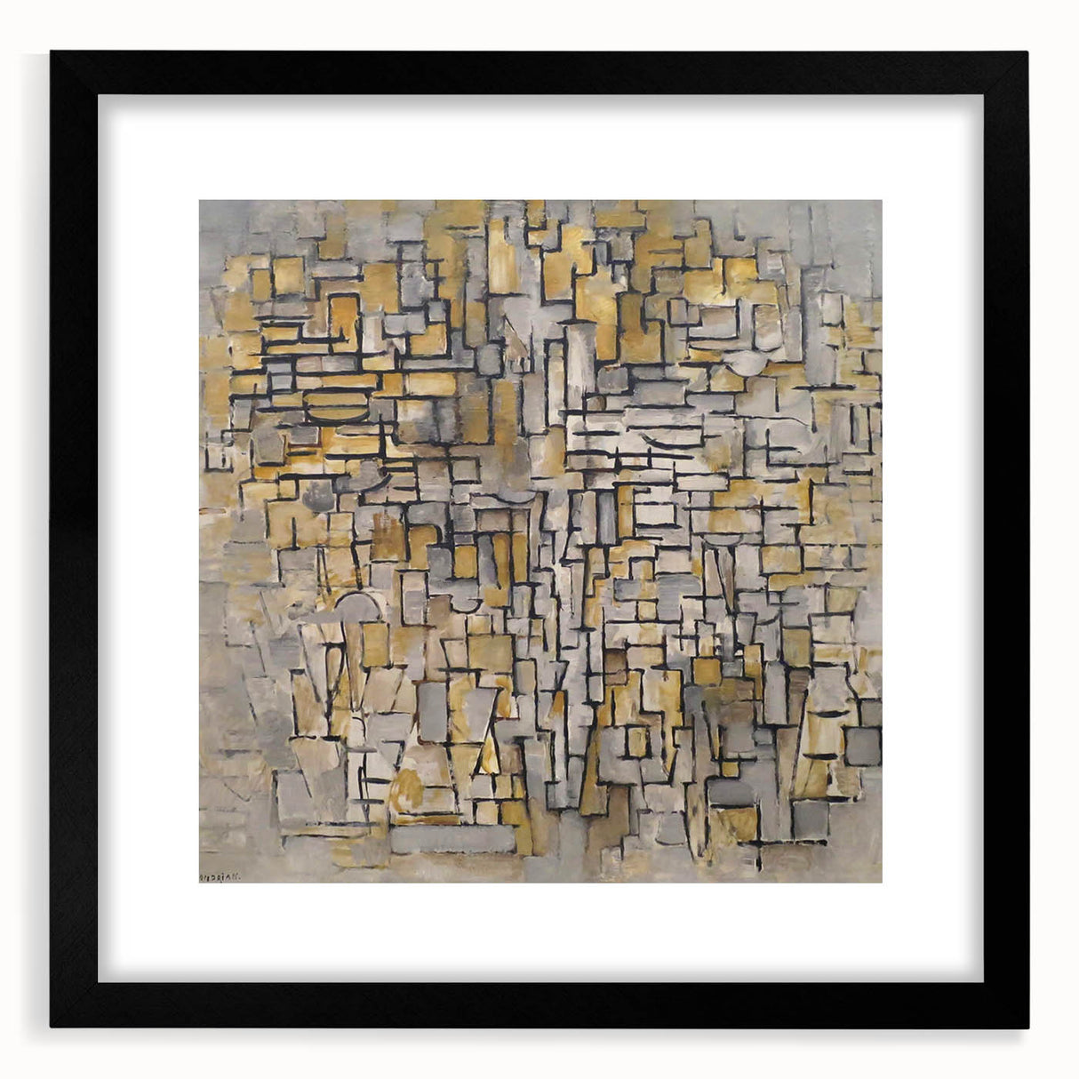 Modern Wall Art – Abstract Composition in Gold and Gray