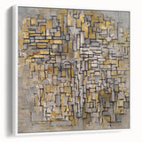 Modern Wall Art – Abstract Composition in Gold and Gray