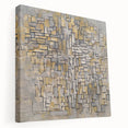 Modern Wall Art – Abstract Composition in Gold and Gray