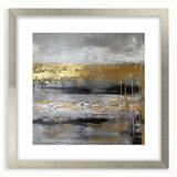 Abstract strokes wall art framed in silver with a mat, showcasing vibrant colors and dynamic patterns, perfect for modern home decor enhancement.