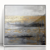 Framed abstract strokes wall art featuring bold, colorful brush strokes on a white background, perfect for modern home decor, enhancing any living space.