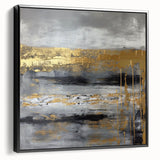 Framed abstract strokes wall art in black, showcasing dynamic brushwork and modern design. Perfect for enhancing contemporary decor in living spaces.