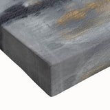 Close-up of abstract strokes wall art on stretched canvas, showcasing vibrant colors and textured brushwork, perfect for modern home decor.