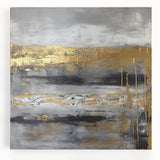 Abstract wall art featuring colorful strokes in vibrant hues of blue, orange, and yellow on a stretched canvas, ideal for modern home decor and artistic enhancement.