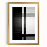Abstract wall art featuring dynamic gold and black strokes in a sleek frame with a mat, perfect for modern home decor. Ideal for adding elegance to any room.