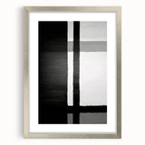 Abstract wall art featuring vibrant strokes in various shades of blue and gold, framed with a sleek silver mat, designed to enhance modern decor aesthetics.