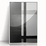 Framed wall art featuring abstract strokes in vibrant colors, showcasing a modern design with a white frame, ideal for contemporary home decor. Perfect for adding a splash of creativity to any living space.