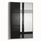 Framed wall art featuring abstract strokes in silver tones, showcasing a modern design suitable for contemporary decor. Perfect for enhancing living spaces with elegance.