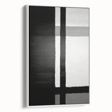 Abstract strokes wall art on framed canvas showcasing a modern design with a white background, ideal for contemporary home decor. Perfect as a statement piece.
