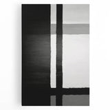 Abstract strokes wall art on stretched canvas, featuring vibrant colors of blue, orange, and yellow, ideal for modern home decor or office spaces.