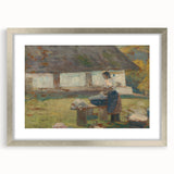 Washing Scene by Lajos Csordák - Rustic Impressionist Art