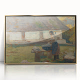 Washing Scene by Lajos Csordák - Rustic Impressionist Art