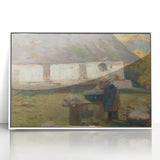 Washing Scene by Lajos Csordák - Rustic Impressionist Art