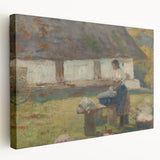 Washing Scene by Lajos Csordák - Rustic Impressionist Art