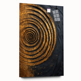 Abstract strokes wall art displayed in a sleek acrylic glass frame, showcasing vibrant colors and dynamic patterns, perfect for modern home decor.