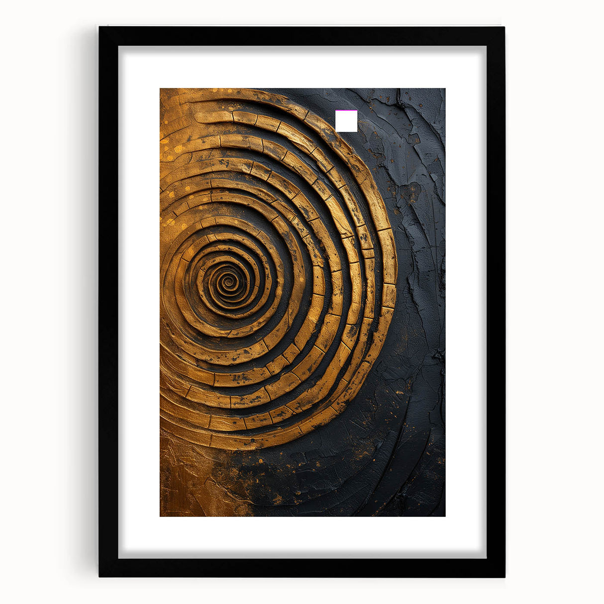 Abstract strokes wall art framed with a black mat, showcasing vibrant colors and dynamic brushwork, ideal for modern home decor or office settings.