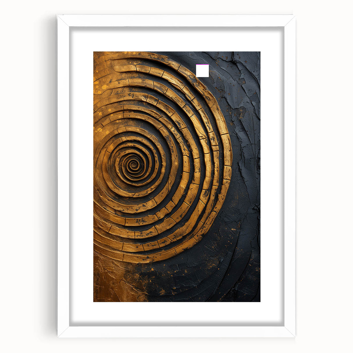 Abstract strokes wall art framed with a white mat, showcasing vibrant colors and dynamic patterns, perfect for modern home decor and artistic expression.