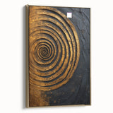 Framed abstract strokes wall art in gold hues, showcasing a modern design with textured brushstrokes, ideal for contemporary home decor.