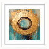 Abstract wall art featuring colorful strokes in a modern design, framed with a white mat, showcasing a front view for stylish home decor enhancement.