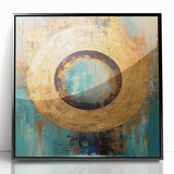 Framed abstract strokes wall art in black acrylic, showcasing dynamic fluid shapes and contrasting colors, perfect for modern home decor or office spaces.