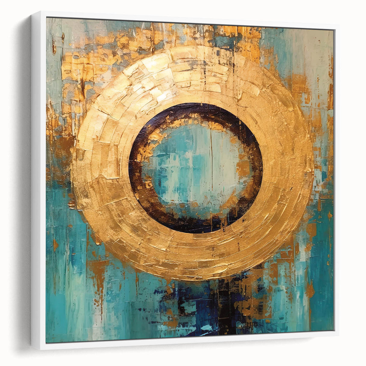 Framed wall art featuring abstract strokes in soft blue and white hues, elegantly displayed in a contemporary setting, perfect for modern home decor.