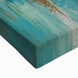 Close-up of abstract strokes wall art on stretched canvas, showcasing vibrant colors and intricate textures, perfect for modern home decor. Ideal for adding a contemporary touch to any living space.