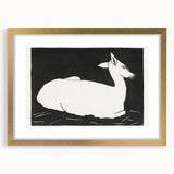 Modern Wall Art – Abstract Black and White Deer Design