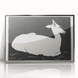 Modern Wall Art – Abstract Black and White Deer Design