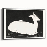 Modern Wall Art – Abstract Black and White Deer Design