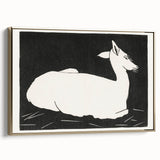Modern Wall Art – Abstract Black and White Deer Design