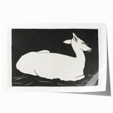Modern Wall Art – Abstract Black and White Deer Design