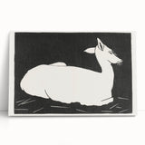 Modern Wall Art – Abstract Black and White Deer Design