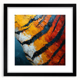 Abstract strokes frame with a black mat, showcasing a modern design that enhances any contemporary decor. Perfect for art enthusiasts and interior styling.