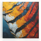 Abstract canvas artwork showcasing a vibrant blend of colorful strokes and textures, perfect for modern home decor or artistic spaces. Ideal for enhancing interior aesthetics.