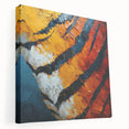 Abstract strokes canvas art featuring vibrant colors and dynamic patterns, showcasing a modern design that adds depth and style to any room's decor. The side view highlights its stretched format, perfect for contemporary interiors.