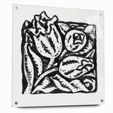 Minimalist Modern Decor – Black and White Floral Abstract Art