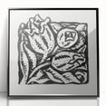 Minimalist Modern Decor – Black and White Floral Abstract Art