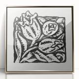 Minimalist Modern Decor – Black and White Floral Abstract Art