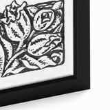 Minimalist Modern Decor – Black and White Floral Abstract Art