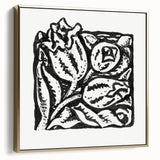 Minimalist Modern Decor – Black and White Floral Abstract Art