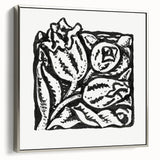 Minimalist Modern Decor – Black and White Floral Abstract Art