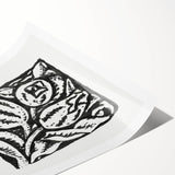 Minimalist Modern Decor – Black and White Floral Abstract Art