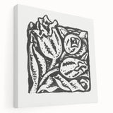 Minimalist Modern Decor – Black and White Floral Abstract Art