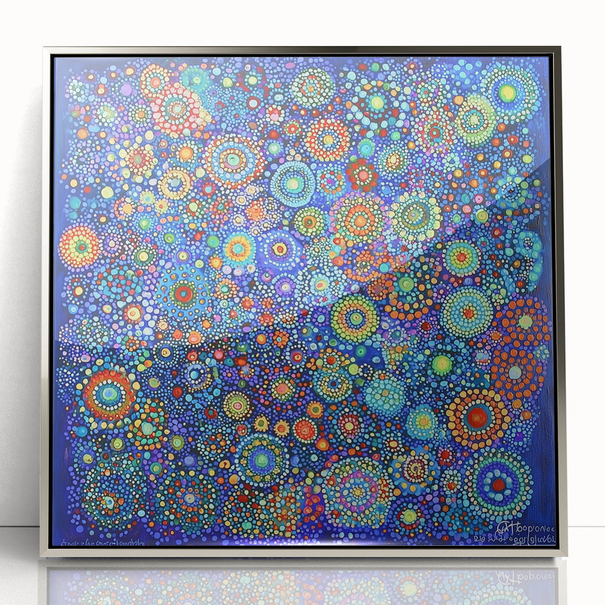 Framed acrylic artwork showcasing abstract silver strokes on a sleek background, perfect for modern decor. Ideal for enhancing contemporary living spaces.