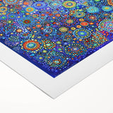 Abstract strokes in vibrant colors adorn this rolled canvas artwork, showcasing a modern design perfect for contemporary home decor. Packaged securely in a durable cardboard tube, this piece is ideal for adding a splash of creativity to any space.