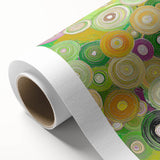 Abstract strokes canvas artwork showcasing vibrant hues of blue, orange, and gold, designed to enhance modern interiors, rolled and secured in protective packaging.