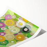 Abstract art print featuring dynamic, multicolored strokes on a textured canvas, ideal for modern home decor. The vibrant composition adds energy and depth to any space.