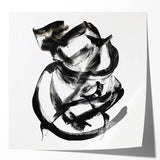 Abstract art print mockup showcasing vibrant, glossy strokes in various colors, displayed on a clean white background for a modern aesthetic, ideal for home decor.