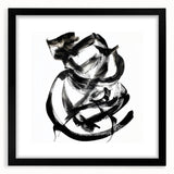 Black-framed abstract strokes artwork with a mat, showcasing vibrant colors and dynamic shapes, ideal for modern interior decor and art enthusiasts.