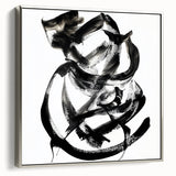 Framed canvas artwork displaying abstract strokes in shades of silver and gray, showcasing a modern design ideal for contemporary home decor.